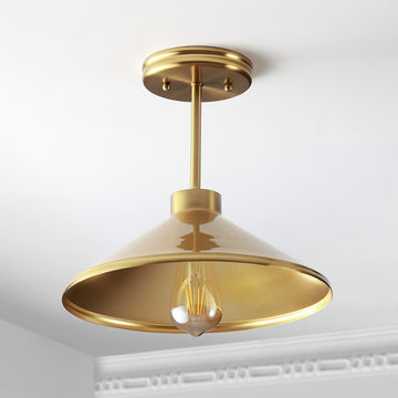 Cisco 11.75" Iron Modern Farmhouse LED Semi Flush Mount - JONATHAN Y
